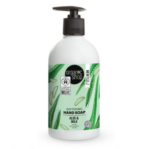 Muilas rankoms ORGANIC SHOP Softening Aloe and Milk, 500 ml