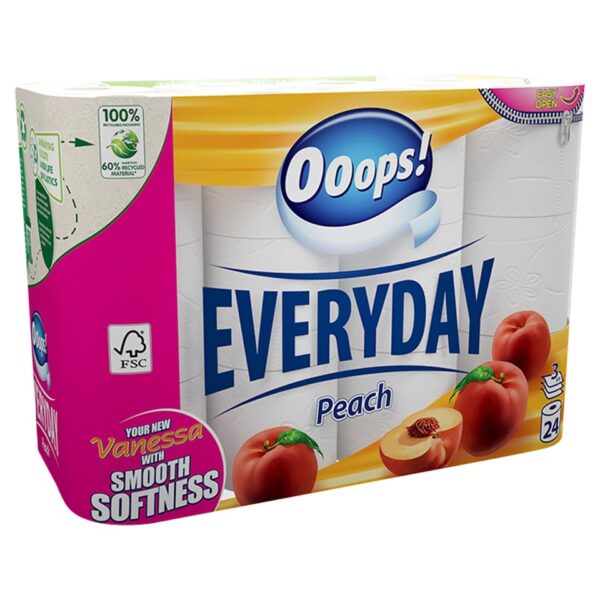 Tualetinis popierius Ooops Everyday Peach 32+8 3sl