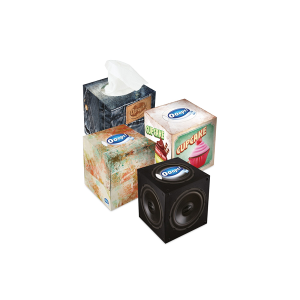 Vienkartinės nosinaitės Ooops Cube Box 3sluoksnių